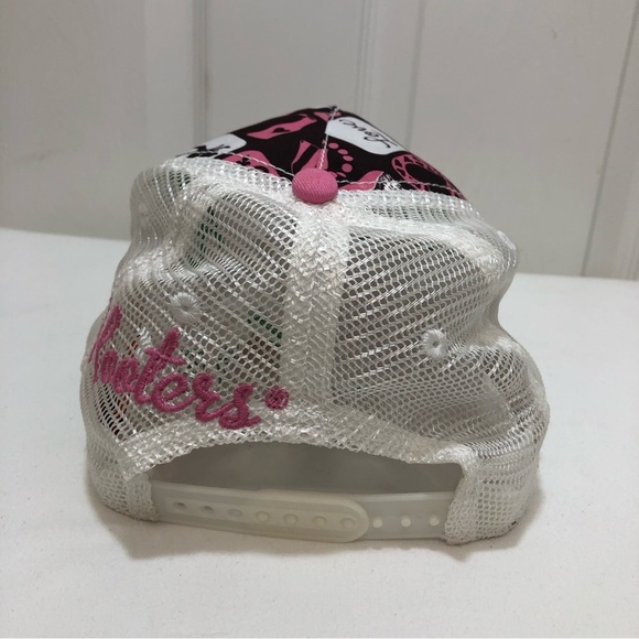 Hooters Rare Mesh Trucker Pink Brown Aol Heart Cupid Snap Back Adjustable Hat - Picture 7 of 13